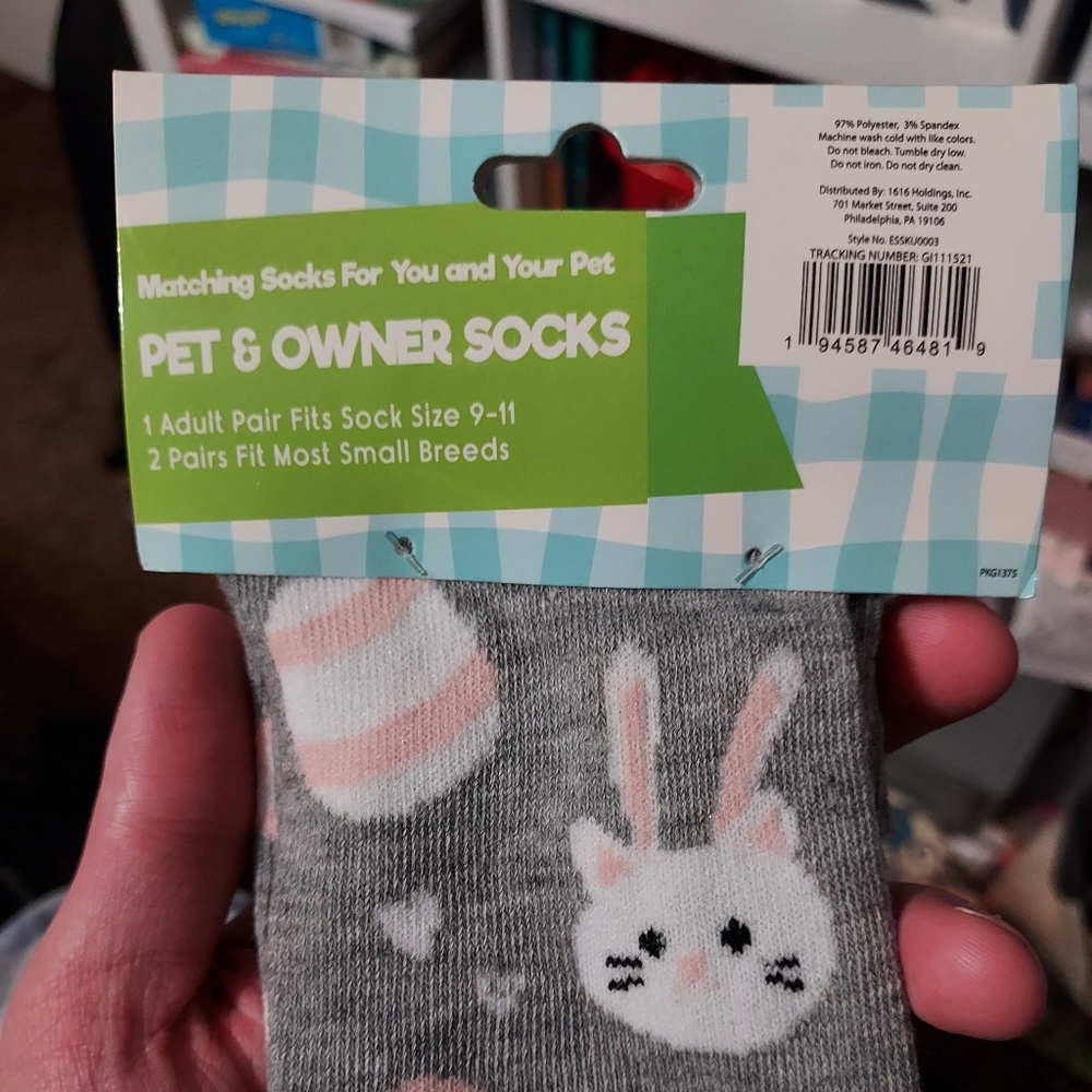 Super cute matching pet owner socks bunny Easter egg